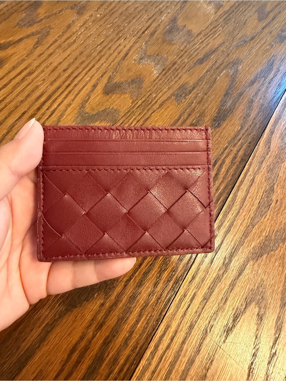 Quince Italian Handwoven Leather Small Card Case - Picture 2 of 4